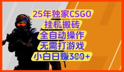 25年独家CSGO挂G搬砖，全自动操作，无需打游戏，小白日入3张+【揭秘】-ai轻创