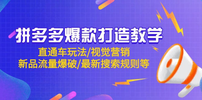 拼多多爆款打造教学：直通车玩法/视觉营销/新品流量爆破/最新搜索规则等-ai轻创