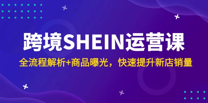 跨境SHEIN运营课，全流程解析+商品曝光，快速提升新店销量-ai轻创