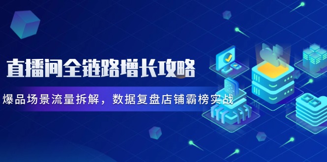 直播间全链路增长攻略，爆品场景流量拆解，数据复盘店铺霸榜实战-ai轻创