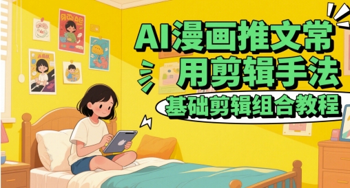 AI漫画推文常用剪辑手法，基础剪辑组合教程-ai轻创