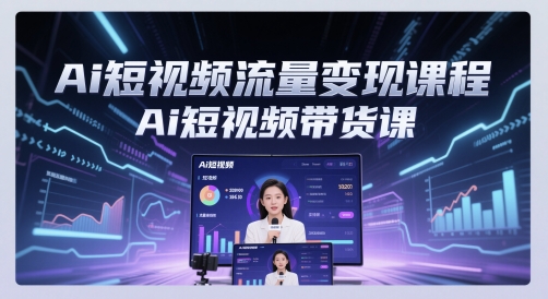 Ai短视频流量变现课程，Ai短视频带货课-ai轻创