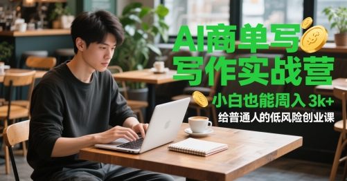 AI商单写作实战营，小白也能周入3k+，给普通人的低风险创业课-ai轻创