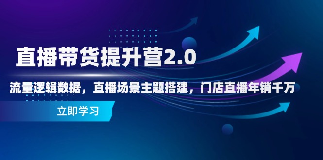 直播带货提升营2.0：流量逻辑数据，直播场景主题搭建，门店直播年销千万-ai轻创