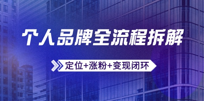 个人品牌全流程拆解：定位+涨粉+变现闭环，微信生态运营与资源整合-ai轻创