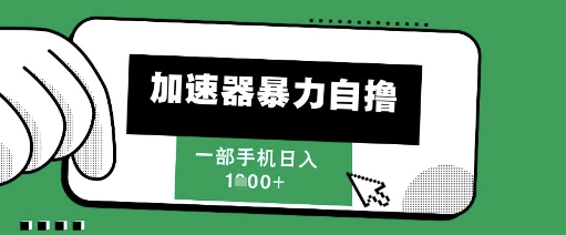 205新风口，加速器暴力自撸，单机日入1k+【揭秘】-ai轻创