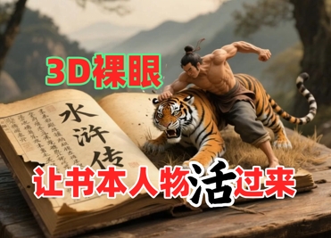 书本人物裸眼3D视频，新的玩法，流量超猛，保姆级教程-ai轻创