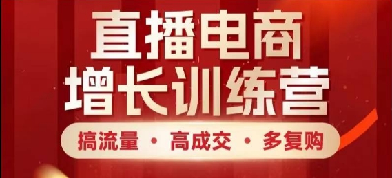 直播电商增长训练营，搞流量·高成交·多复购，快速上手有思路-ai轻创