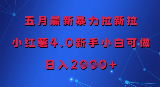 五月最新暴力拉新拉，小红薯4.0新手小白可做，日入多张-ai轻创