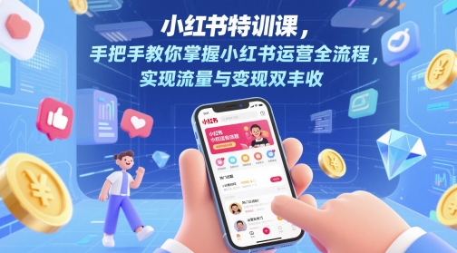 小红书特训课，手把手教你掌握小红书运营全流程，实现流量与变现双丰收-ai轻创