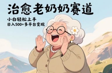 视频号治愈老奶奶赛道，小白轻松上手，日入多张，多平台变现-ai轻创