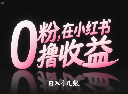 0粉在小红书撸收益，日入几张-ai轻创