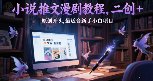 小说推文漫剧教程，二创+原创开头，最适合新手小白项目-ai轻创