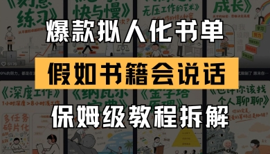 最新爆款拟人化书单玩法，假如书籍会说话，保姆级教程-ai轻创