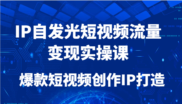 IP自发光短视频流量变现实操课，爆款短视频创作IP打造-ai轻创