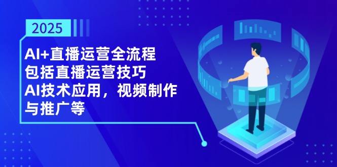 2025AI+直播运营全流程，包括直播运营技巧，AI技术应用，视频制作与推广等-ai轻创