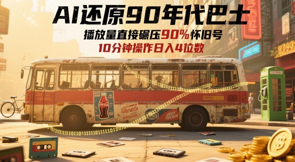 AI还原90年代巴士，一帧就让70后泪崩，播放量直接碾压90%怀旧号，每天操作十分钟，日入四位数-ai轻创